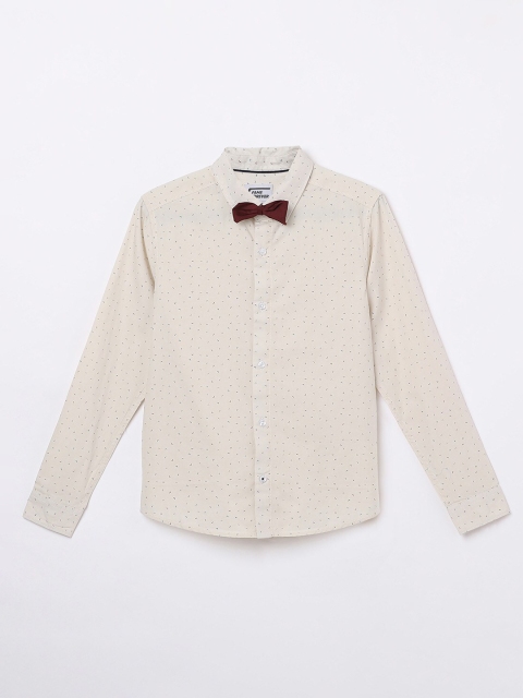 

Fame Forever by Lifestyle Boys Beige Printed Regular Cotton Casual Shirt
