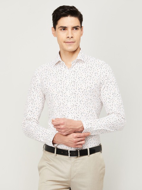 

CODE by Lifestyle Men Blue & White Slim Fit Printed Casual Shirt