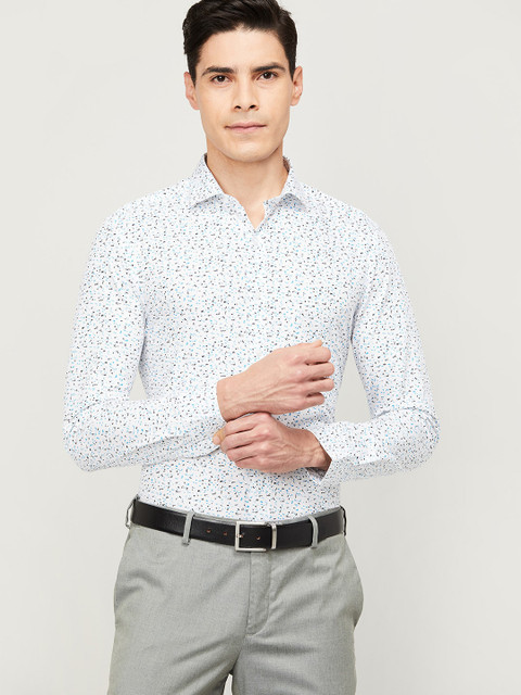 

CODE by Lifestyle Men Blue Slim Fit Micro Ditsy Printed Cotton Formal Shirt