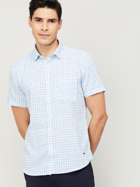 

CODE by Lifestyle Men Blue Slim Fit Grid Tattersall Checks Casual Shirt