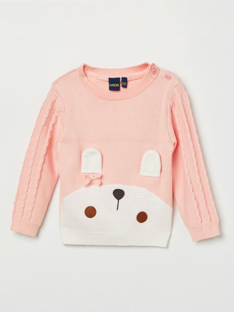 

Juniors by Lifestyle Girls Pink & White Cotton Pullover