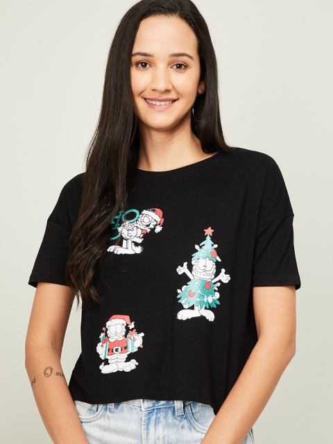 

Ginger by Lifestyle Black & White Garfield Print T-Shirt