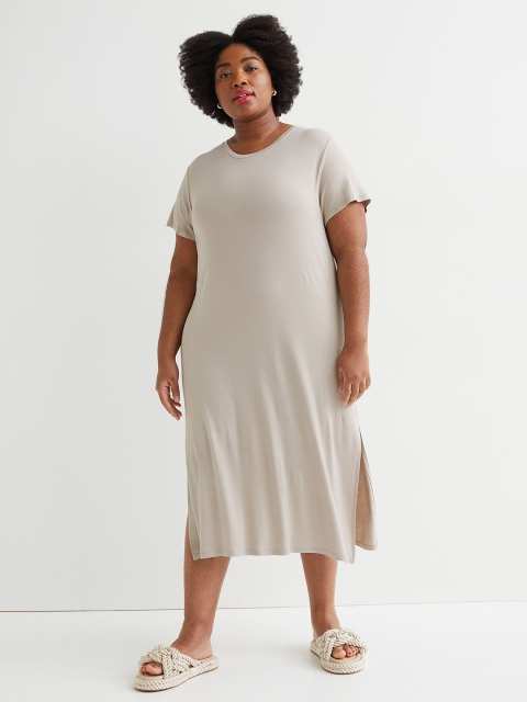 

H&M+ Women Beige T-shirt Dress