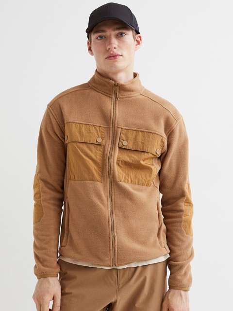 

H&M Men Beige Fleece Outdoor Jacket