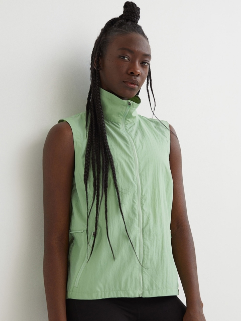 

H&M Women Green Solid 3 In 1Running Jacket