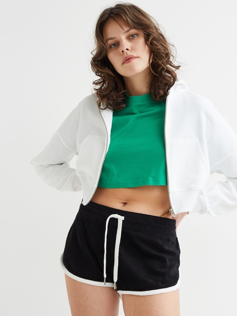 

H&M Women Black Terry Hotpants
