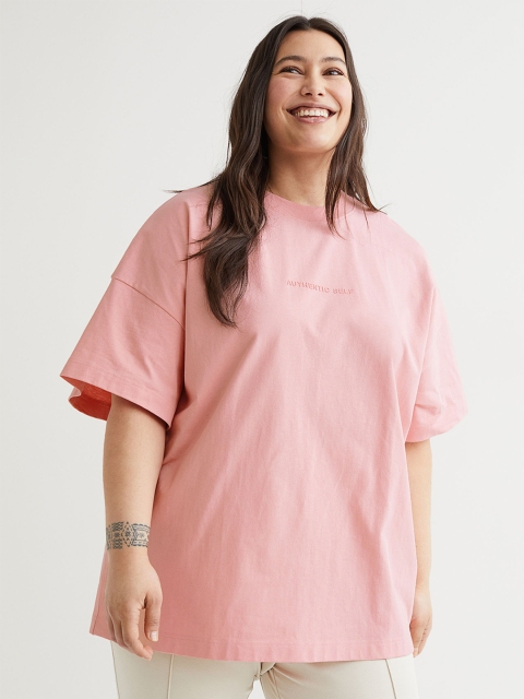

H&M Pink Plus Size Cotton T-shirt