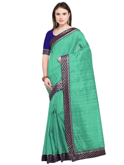 

KALINI Green & Blue Solid Bhagalpuri Silk Saree