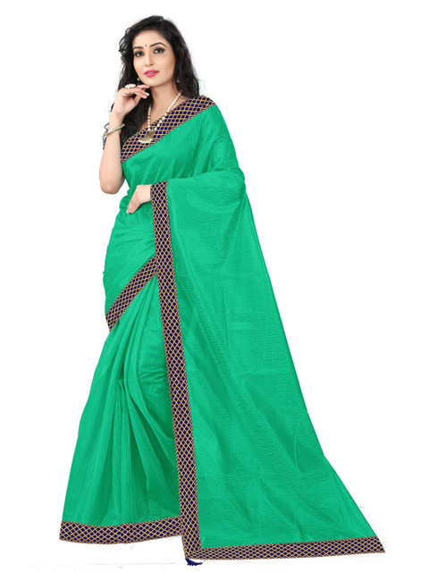 

KALINI Green & Navy Blue Art Silk Saree