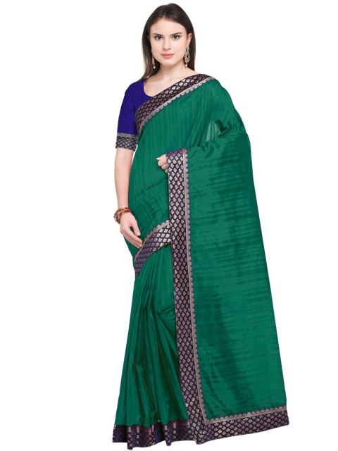 

KALINI Green & Gold-Toned Art Silk Bhagalpuri Saree