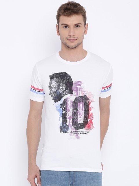 

Status Quo Men White Printed Round-Neck T-shirt