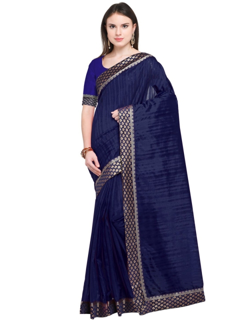 

KALINI Navy Blue & Gold-Toned Bhagalpuri Art Silk Saree
