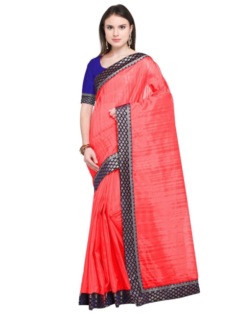 

KALINI Peach & Gold-Toned Solid Bhagalpuri Silk Saree