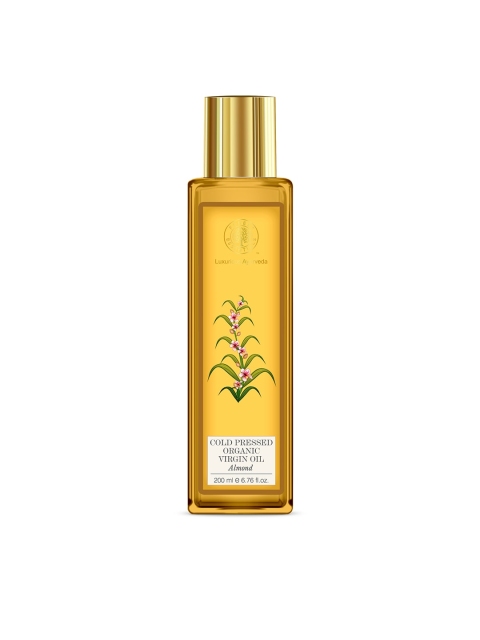 

Forest Essentials Cold-Pressed Organic Virgin Almond Sustainable Oil 200 ml, Yellow