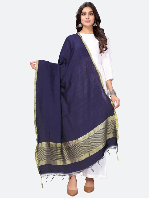 

Satrani Women Navy Blue Dupatta
