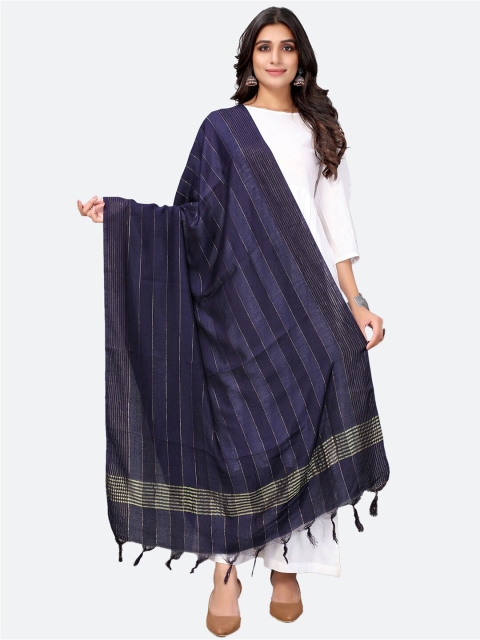 

Satrani Women Navy Blue Dupatta