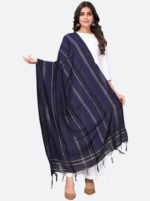 

Satrani Women Navy Blue Dupatta