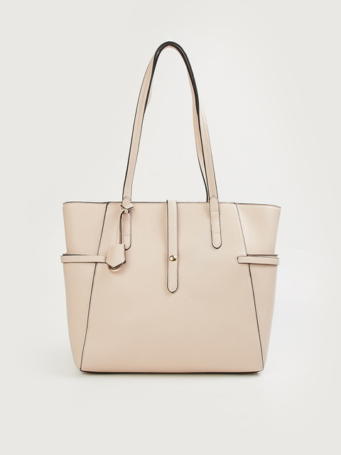 

CODE by Lifestyle Beige Oversized Structured Shoulder Bag