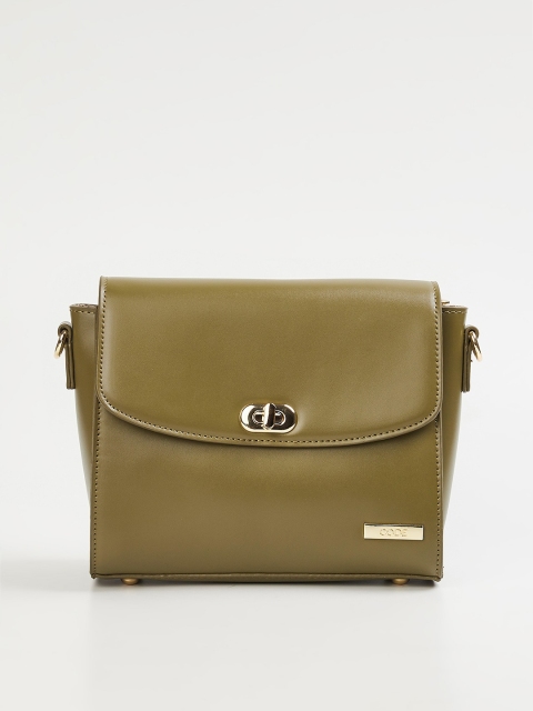 

CODE by Lifestyle Olive Green Structured Sling Bag