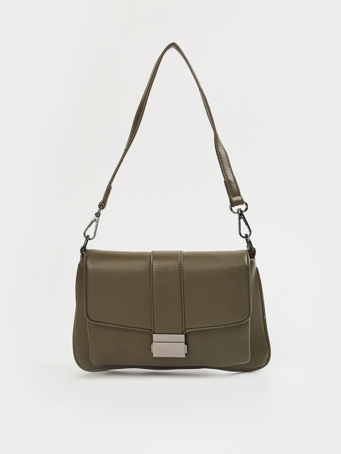 

CODE by Lifestyle Olive Green Textured Structured Sling Bag
