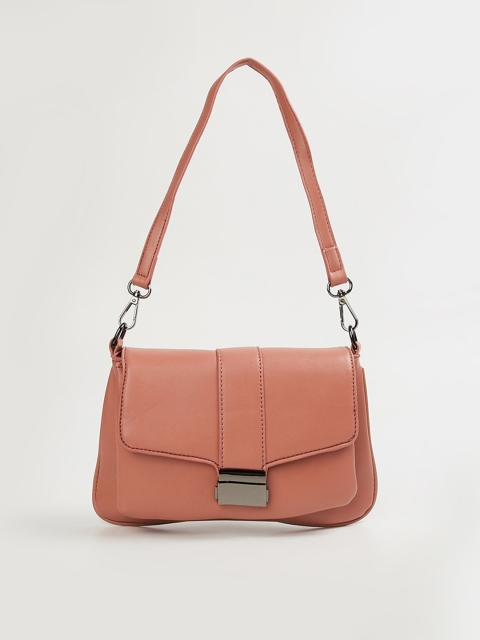 

CODE by Lifestyle Peach-Coloured Structured Shoulder Bag