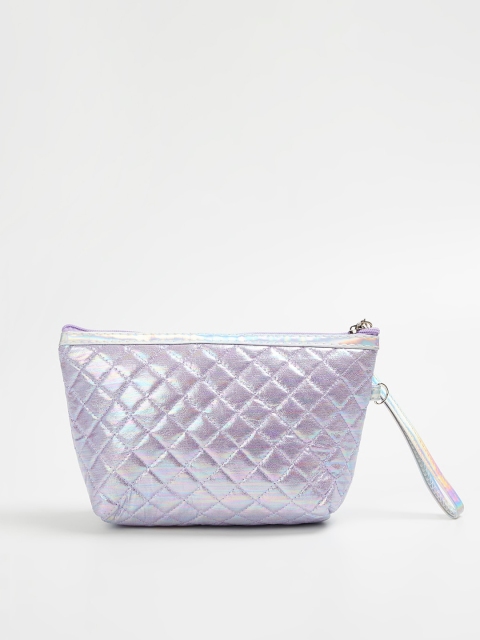 

Ginger by Lifestyle Purple Textured Structured Shoulder Bag with Quilted