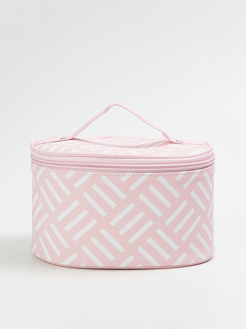 

Ginger by Lifestyle Pink Textured Oversized Structured Satchel with Quilted