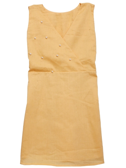 

Mish Organic Girls Mustard Yellow Solid Organic Cotton Sheath Dress