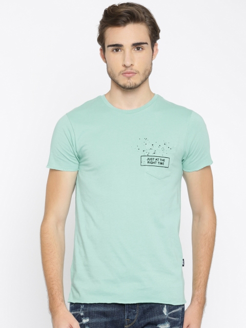 

Jack & Jones Men Green Round Neck T-shirt