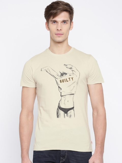 

Jack & Jones Beige Printed T-shirt