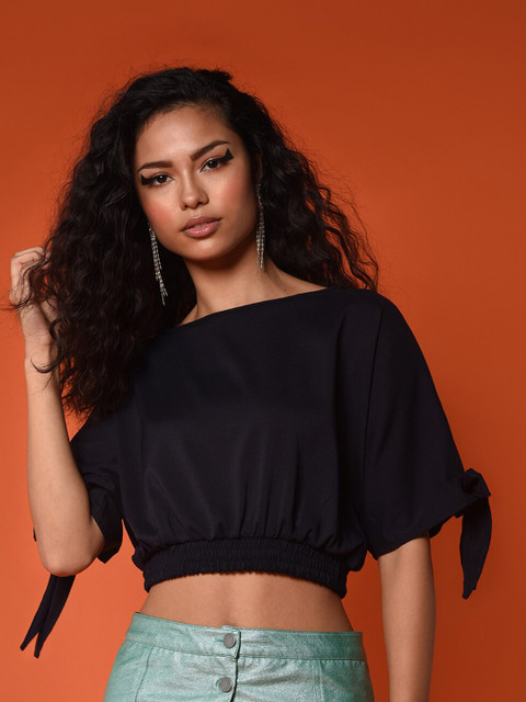 

CHIMPAAANZEE Navy Blue Styled Back Top