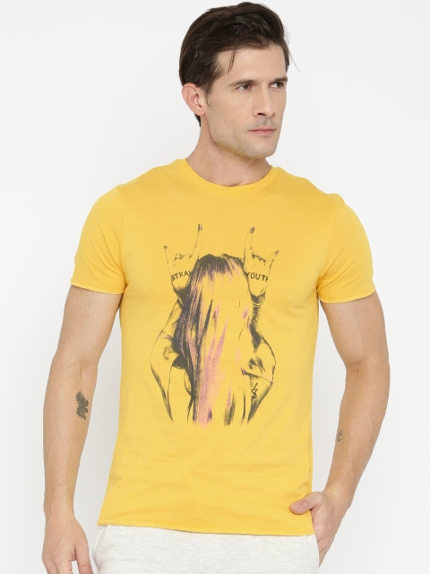 

Jack & Jones Men Yellow Printed T-shirt