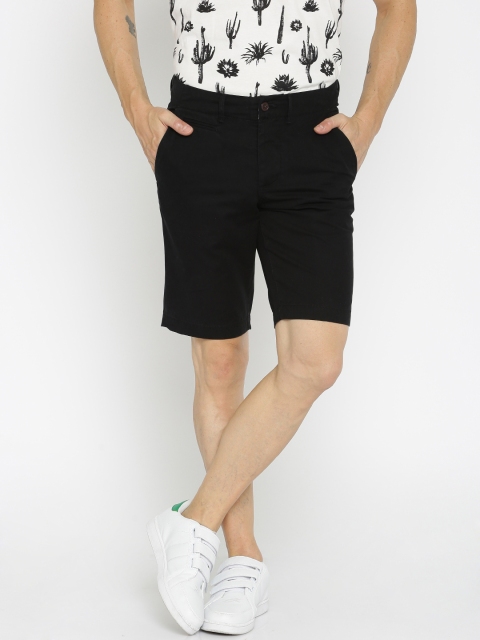 

Jack & Jones Men Black Solid Regular Fit Chino Shorts