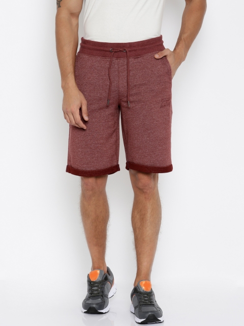 

Jack & Jones Men Red Melange Solid Regular Shorts