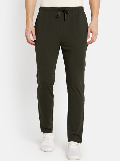 

Octave Men Olive-Green Regular Fit Solid Cotton Track Pants