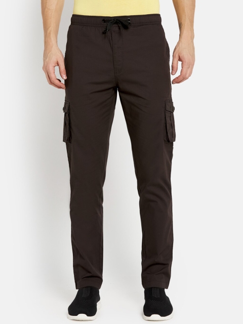 

Octave Men Olive-Green Solid Cotton Track Pants