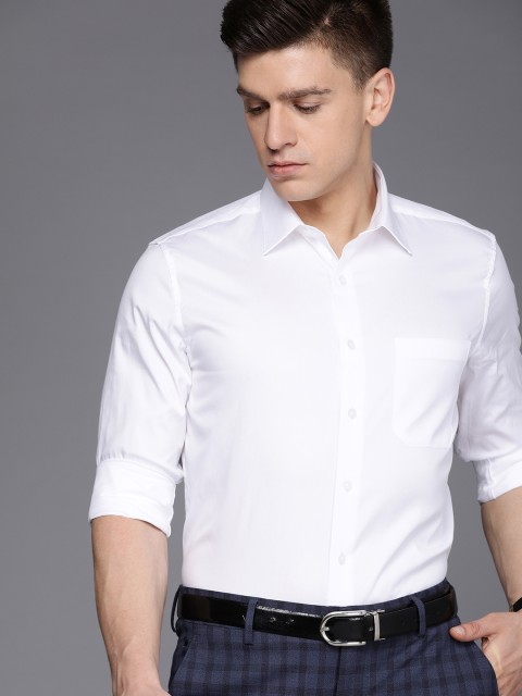 

Louis Philippe Men White Solid Slim Fit Formal Pure Cotton Shirt
