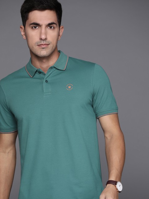 

Louis Philippe Men Green Polo Collar T-shirt