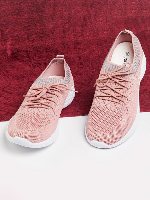 

Ginger by Lifestyle Women Pink Woven Design Sneakers