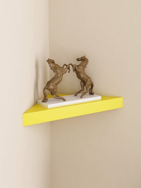 

Home Sparkle Yellow Engineered Wood Corner Shelf