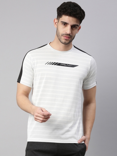 

Proline Active Men Off White & Black Striped T-shirt