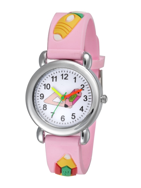 

Stoln Unisex Kids Grey Printed Dial & Pink Straps Analogue Automatic Watch