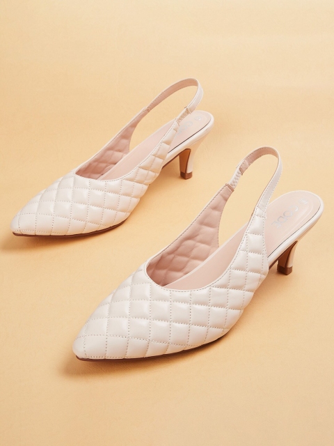 

CODE by Lifestyle Beige Textured Kitten Heels