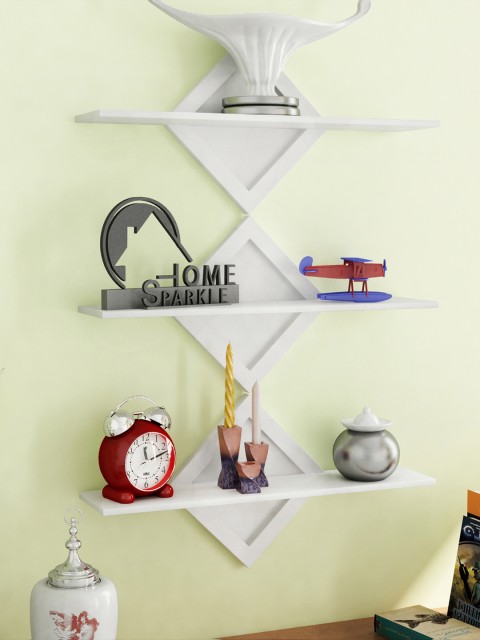 

Home Sparkle Set of 3 White Wall Shelves