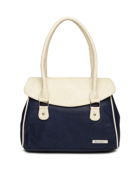 

Mast & Harbour Navy & Beige Colourblocked Handbag, Navy blue