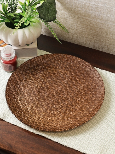 

HomeTown Copper-Toned Textured Glossy Glass Plate