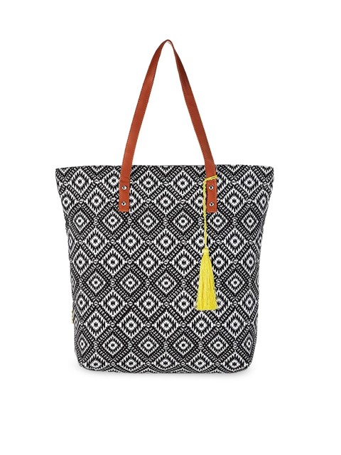 

Kanvas Katha Multicoloured Printed Shopper Shoulder Bag with Tasselled, Multi