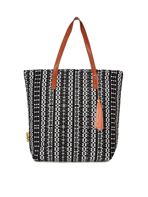 

Kanvas Katha Multicoloured Printed Shopper Shoulder Bag with Tasselled, Multi