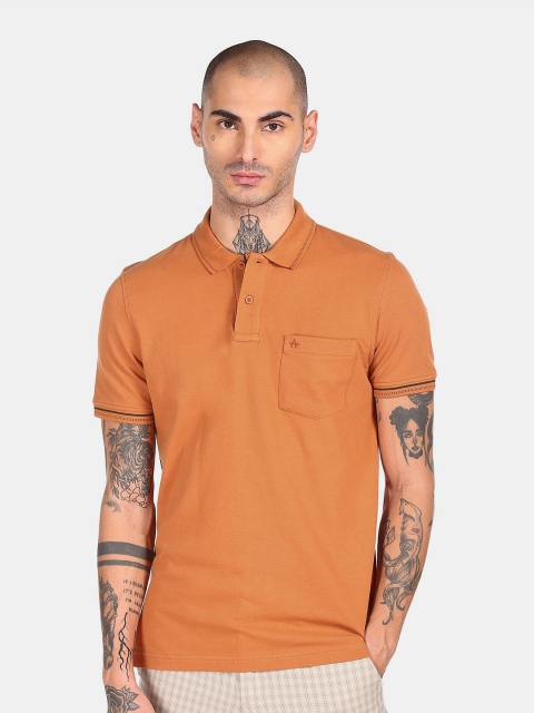 

Arrow Sport Men Orange Polo Collar T-shirt