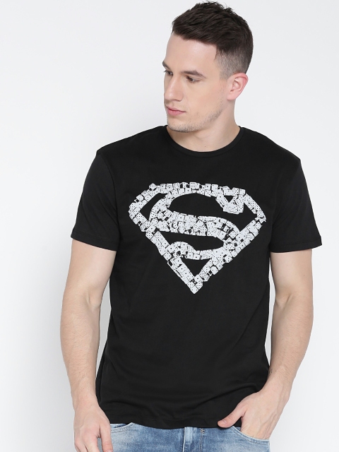 

Free Authority Men Black Superman Printed Round Neck T-shirt